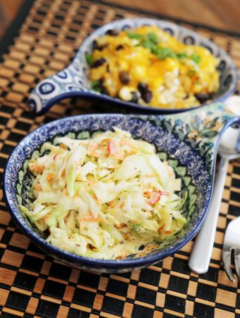 coleslaw rice and beans duo